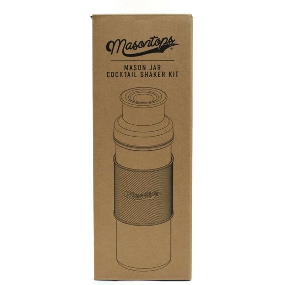 Mason Jar Cocktail Shaker Kit New Glass with Silicone Sleeve - Picture 2 of 8